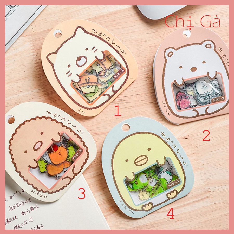 Bộ 50 Sticker hình thú cưng dùng dán trang trí sổ tay, nhật ký, mũ bảo hiểm cực kỳ dễ thương