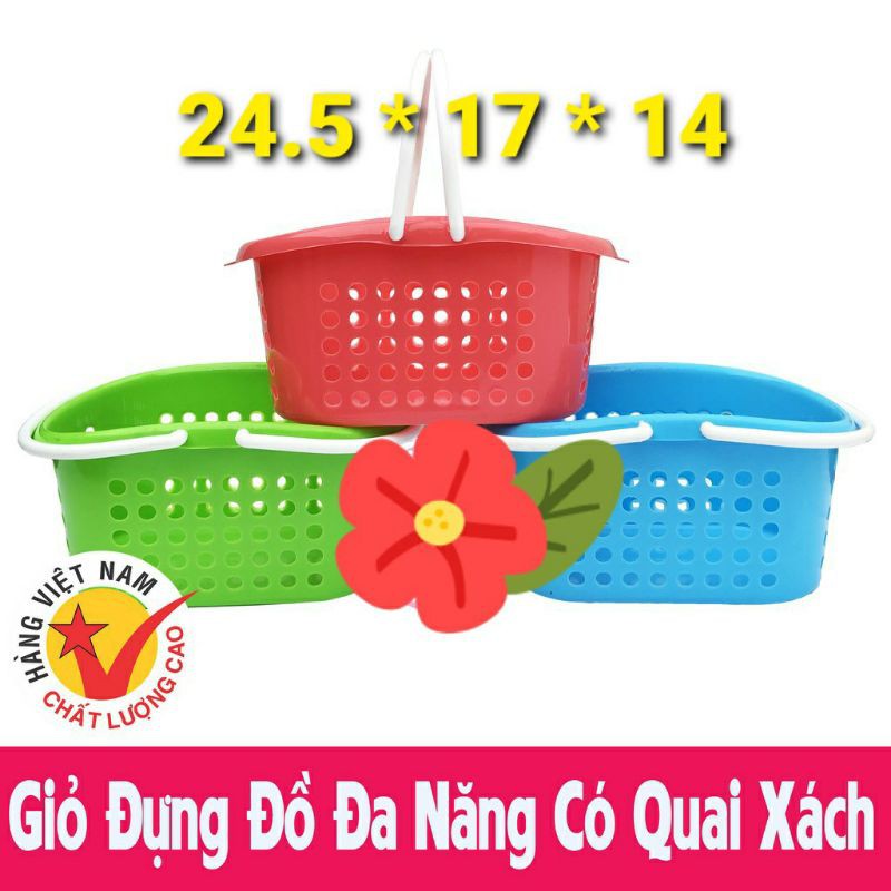 rổ nhựa có 2 quai xách hàng đẹp size to 24.5*17*14.