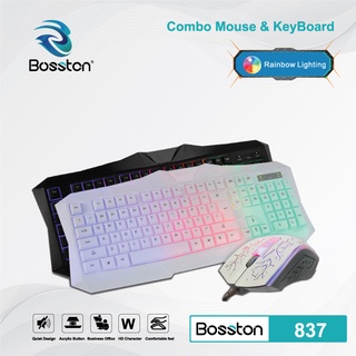 [TẶNG KÈM LÓT CHUỘT ] Combo bàn phím + chuột Bosston 837 Led