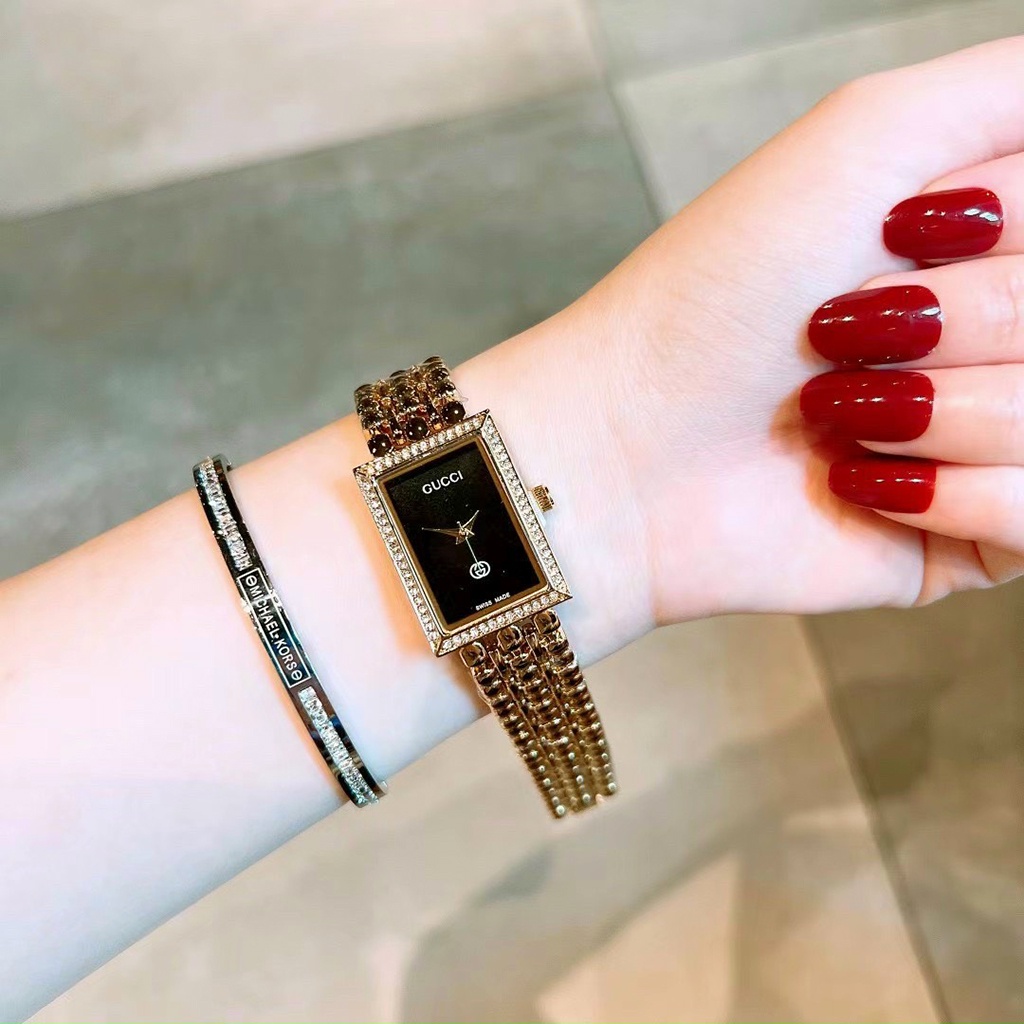 Đồng hồ nữ Gucci mặt chữ nhật dây thép không gỉ sang trọng tinh tế - bảo hành 12 tháng