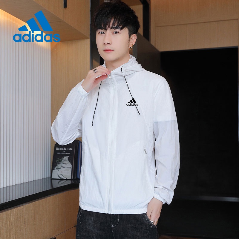 Adidas Áo Khoác Chống Nắng/Tia UV Nhanh Khô Thoáng Khí Có Túi Khóa Kéo Thời Trang Mùa Hè Cho Nam Và Nữ