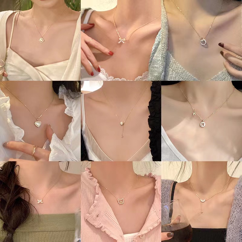Beautiful fashion butterfly multi-layer alloy necklace for women