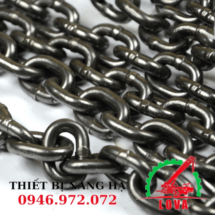 Dây xích Đen chịu lực phi 6 mm, xích đúc cẩu hàng 6 li