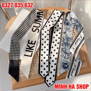 Dây cột tóc trang trí ruy băng xinh xắn cho nữ - khăn lụa khăn choàng cổ phong cách hàn quốc nữ / 100x8 cm