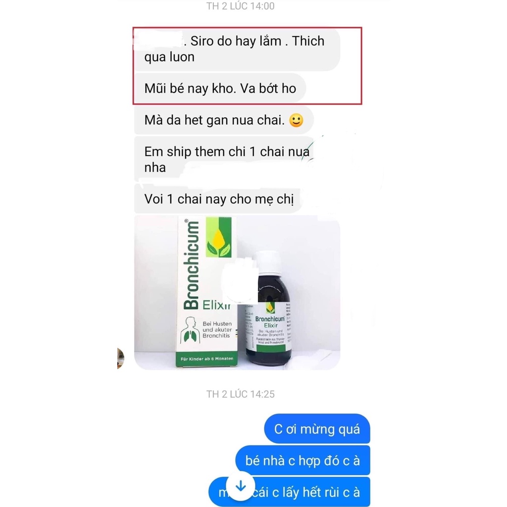 Siro Bronchicum giảm ho và viêm phế quản cho trẻ từ 6 tháng - 100ml