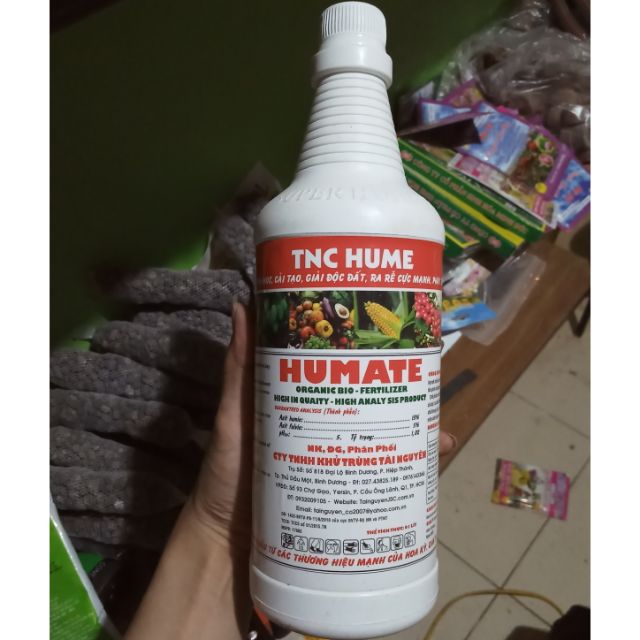 Phân bón hữu cơ TNC HUME Humate USA 1lit bật mầm, xanh dày lá, thúc rễ, mập thân_Phân bón lá Humic_Đạm cá lá