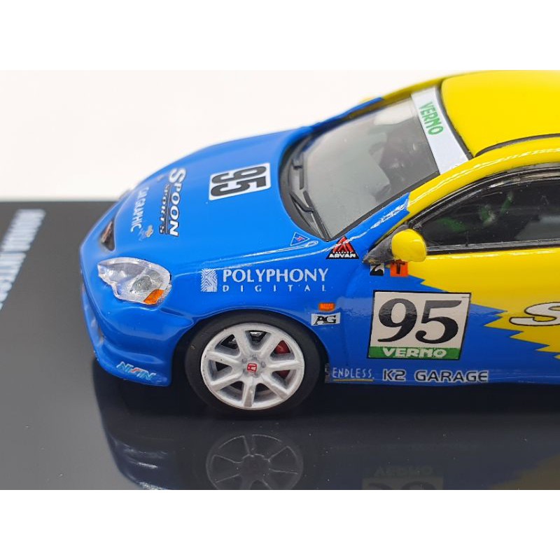 Xe Mô Hình Honda Integra Type-R DC5 Tuned By &quot;Spoon Sports&quot; 1:64 Inno Models ( Vàng #95 )