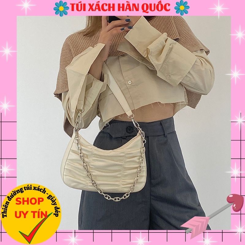Túi Kẹp Nách Nữ ❤️XẢ KHO BÁN LỖ❤️ Túi Nhún Da Quai Xích Đeo Vai HQ 209
