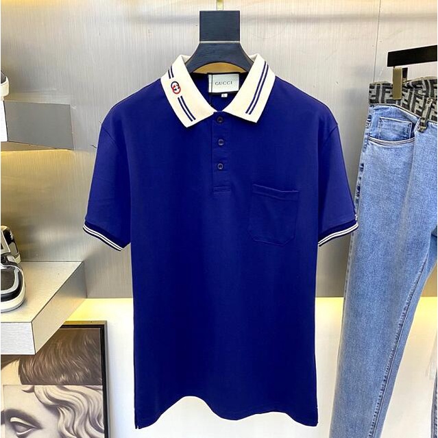 Áo thun polo tay ngắn thêu chữ cái thời trang mới dành cho nam