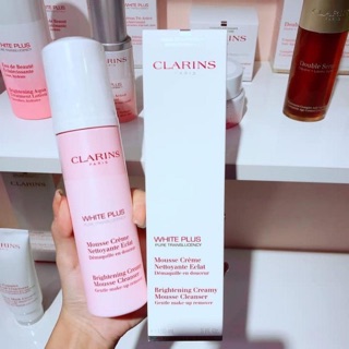 Sữa Rửa Mặt Tạo Bọt Làm Sáng Da Clarins  White Plus Pure Translucency Brightening Creamy Mousse Cleanser