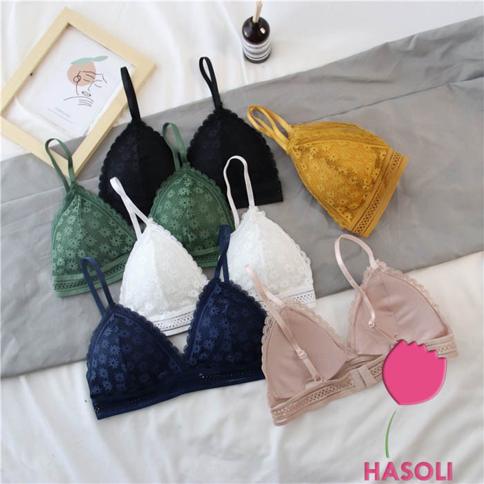 Áo Bra Ren Hoa Cúc Đệm Mỏng Không Gọng Cao Cấp AL41