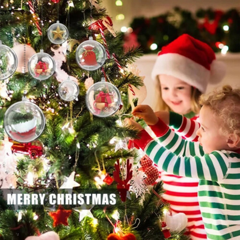 1 Trái Châu Nhựa Trong Suốt 6 Kích Cỡ Trang Trí Cây Thông Noel