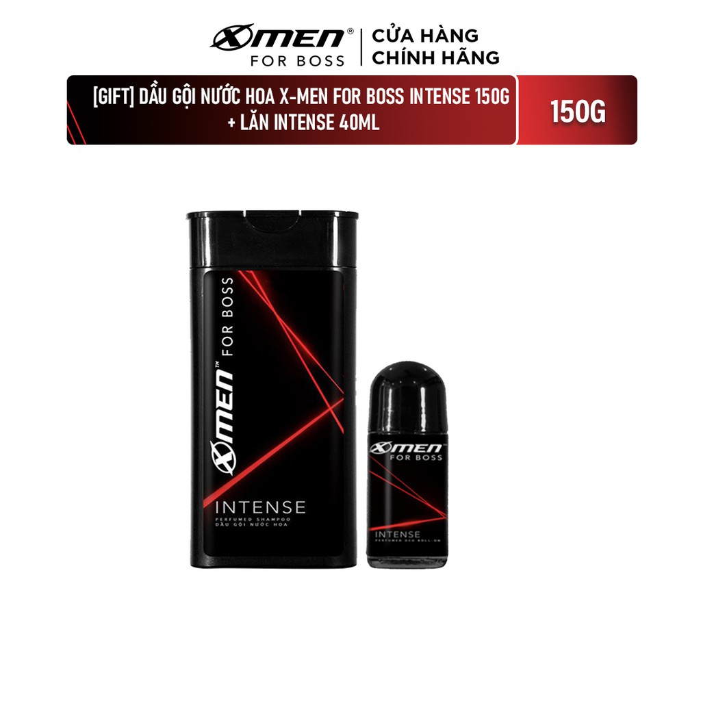 [Hàng tặng không bán] Dầu gội nước hoa X-Men For Boss Intense 150g + Lăn intense 40ml