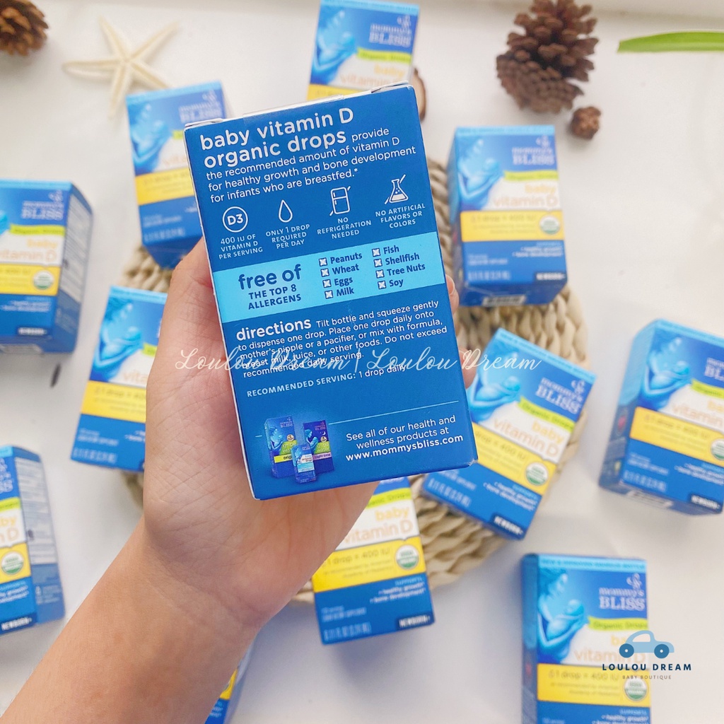 Vitamin D3 hữu cơ Mommy Bliss của Mỹ (Made in USA - Organic Drops) [SẴN]