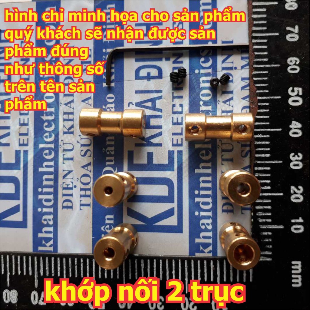 2 cái Đầu nối khớp đồng kết nối 2 trục động cơ, bánh xe...các trục 2mm~6mm kde2974