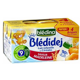 Vỉ 4 hộp sữa nước Bledina (bánh mỳ) (250ml x 4) (9m+)