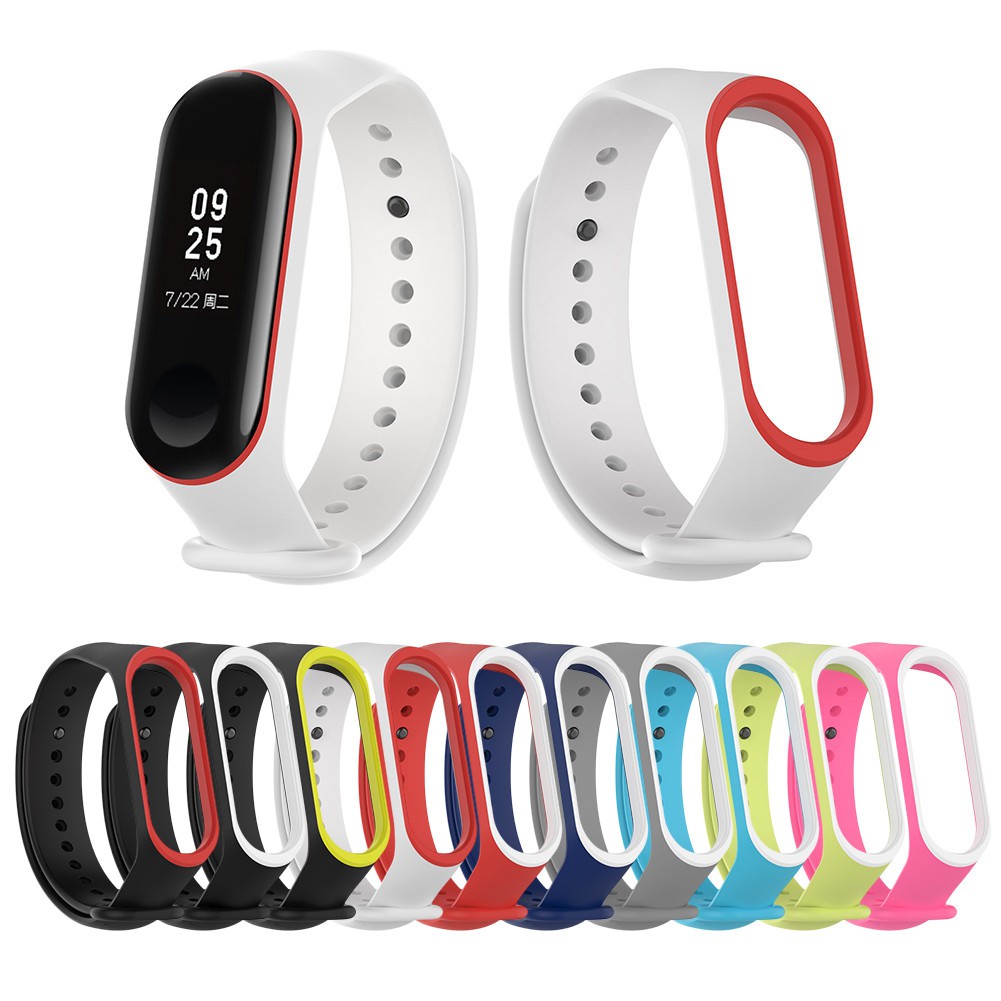 Dual Color Silicone Replacement Wristband Watch Band Strap For MiBand 4 Mi Band 4 MiBand 3 Xiaomi 4/3 Smart Bracelet