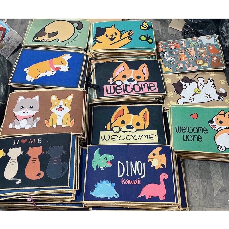 Thảm dặm chân chống trượt 3D hình thú siêu đáng yêu