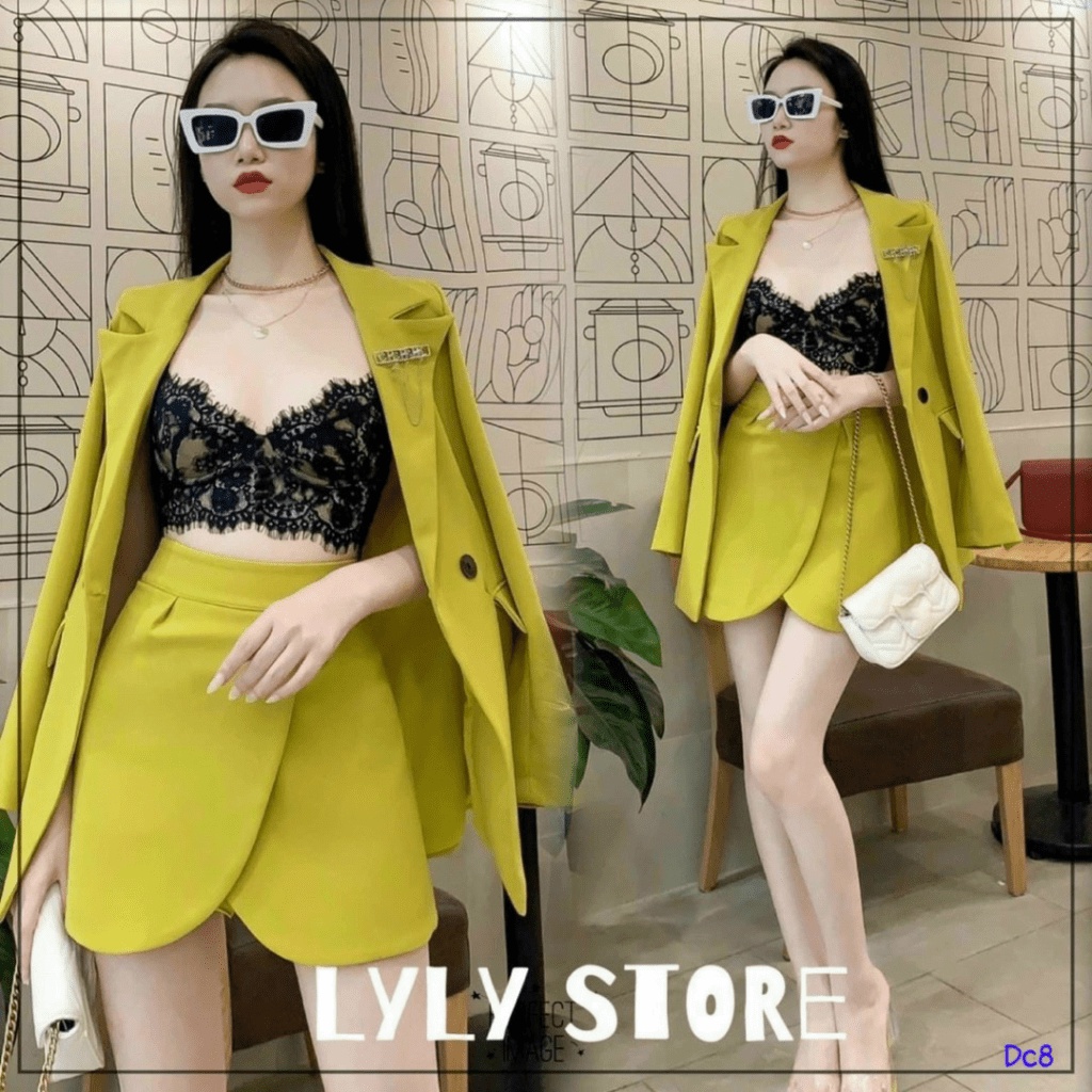 (Free Ship) SÉT FORD ÁO BLASER TAY DÀI PHỐI VÁY NGẮN LỆCH TÀ CÙNG MÀU ( KHÔNG KÈM BARA ) CỰC CHẤT UP Shop VLTN