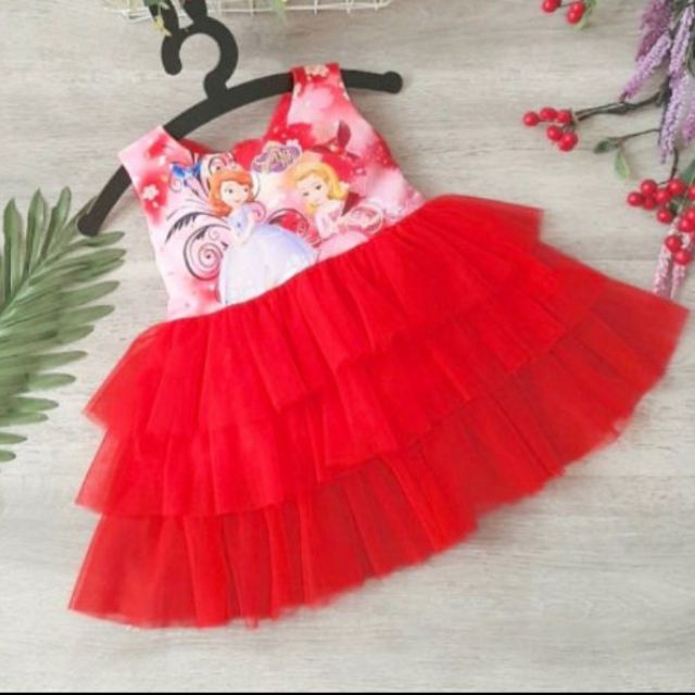 Đầm công chúa Sofia 3 tầng cho bé gái