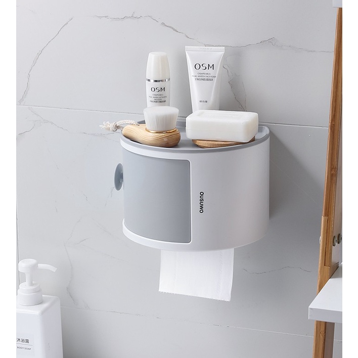 Hộp Đựng Giấy Vệ Sinh Hình Bán Nguyệt Dán Tường( Hộp Giấy suwo )