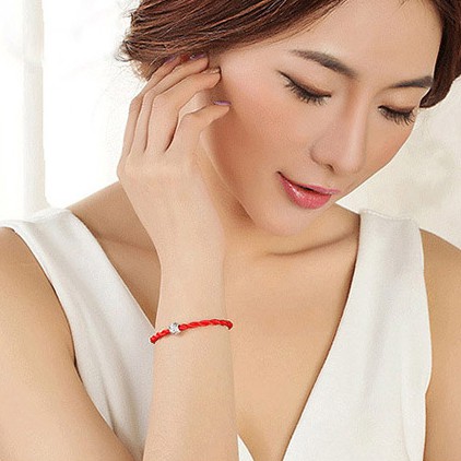 Vòng Tay Dây Bện Màu Đỏ 925
