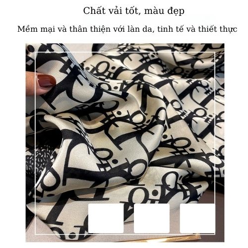 Khăn lụa choàng quàng cổ dáng dài đi biển Hot Trend họa tiết thanh lịch nhẹ nhàng size180x90 làm áo choàng