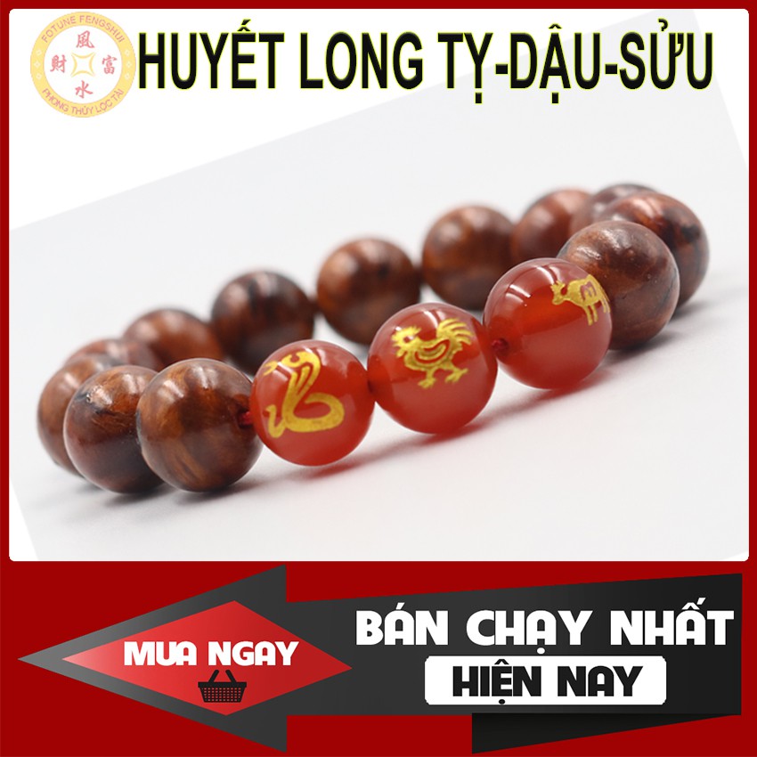 Vòng tay tam hợp huyết long Tỵ- Dậu - Sửu