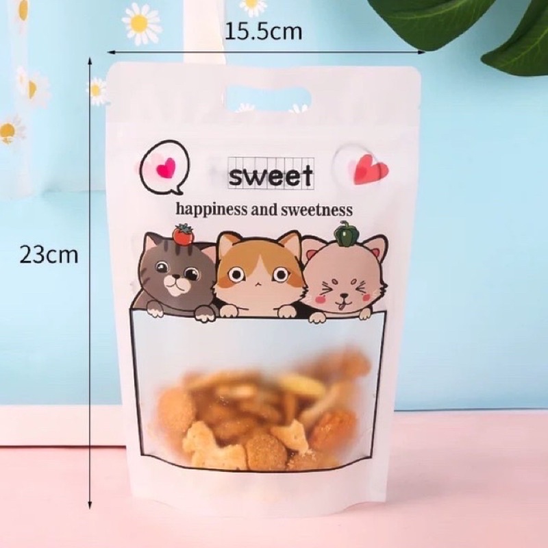 10 Túi zip đựng bánh quy 3 mèo Sweet