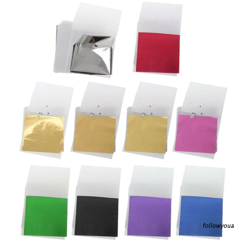 Set 100 Giấy Lá Vàng Làm Móng Nghệ Thuật