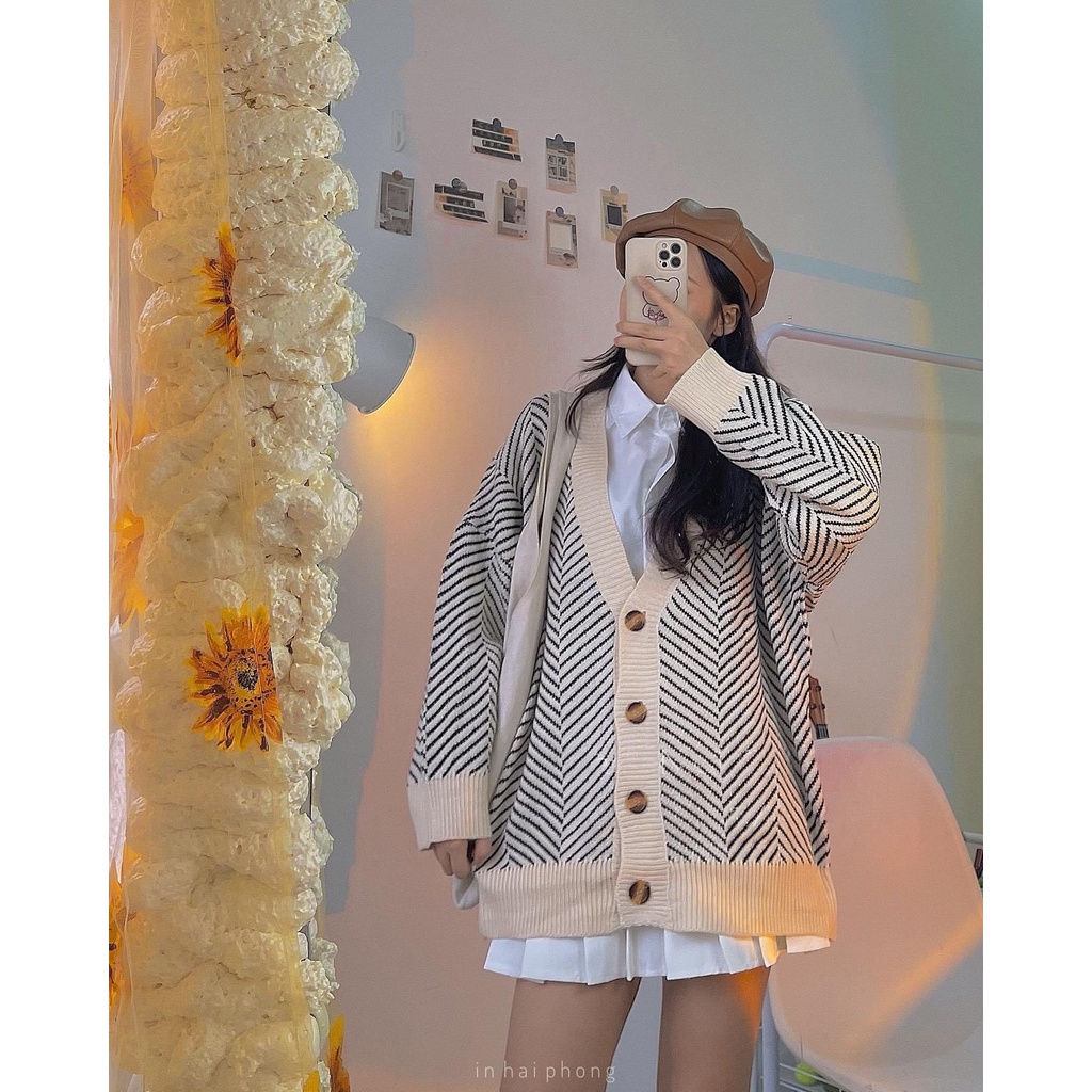 Cardigan Nữ Dày Dặn, Áo Khoác Len 2 Màu Siêu Hàn Quốc | BigBuy360 - bigbuy360.vn