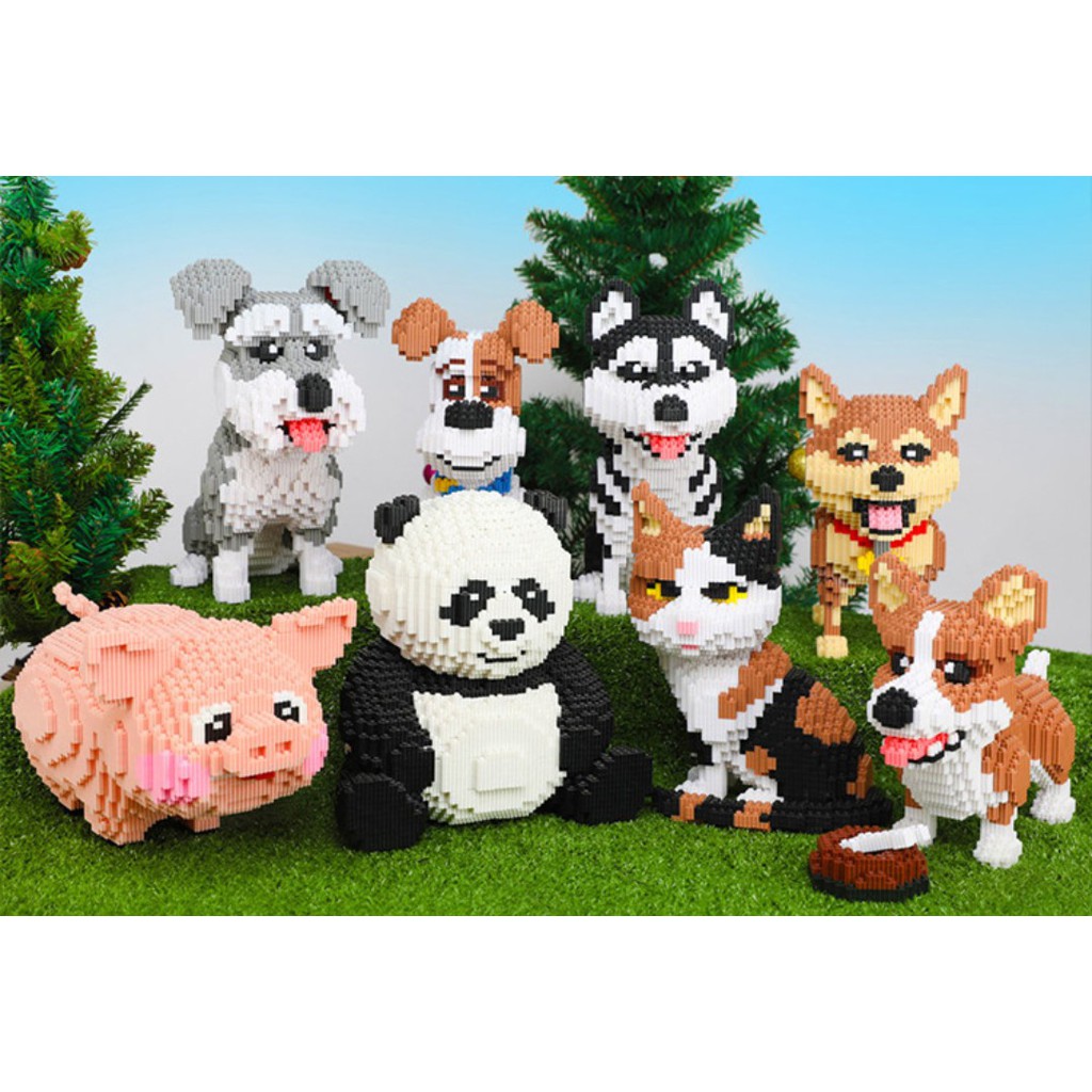 {Bộ sưu tập THÚ CƯNG} - LẮP RÁP XẾP HÌNH NANOBLOCKS NHIỀU KHỐI NHỎ NHÂN VẬT HOẠT HÌNH - 1 HỌP 1 CON