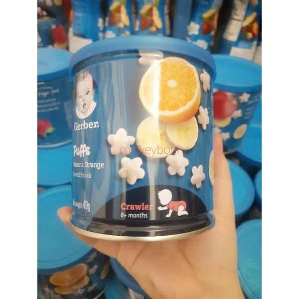 Bánh ăn dặm Gerber đủ vị cam chuối/dâu táo/táo chuối