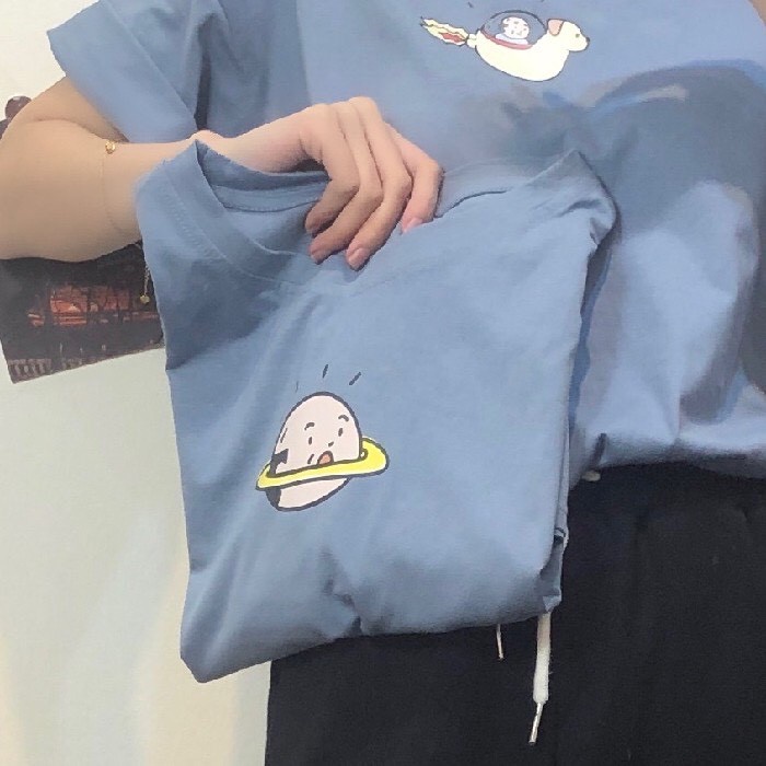 Áo Thun Địa Cầu Hành Tinh Ông Lão Cute Tay Cộc Unisex
