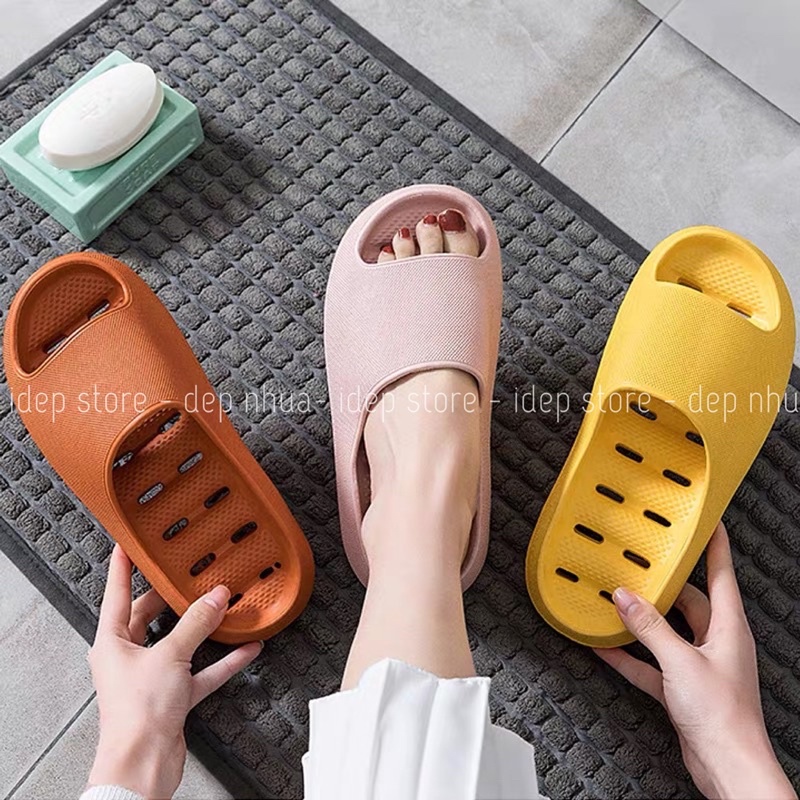 Dép bánh mì quai ngang Lỗ thông hơi cao 4cm siêu nhẹ siêu bền IDEP - DL080