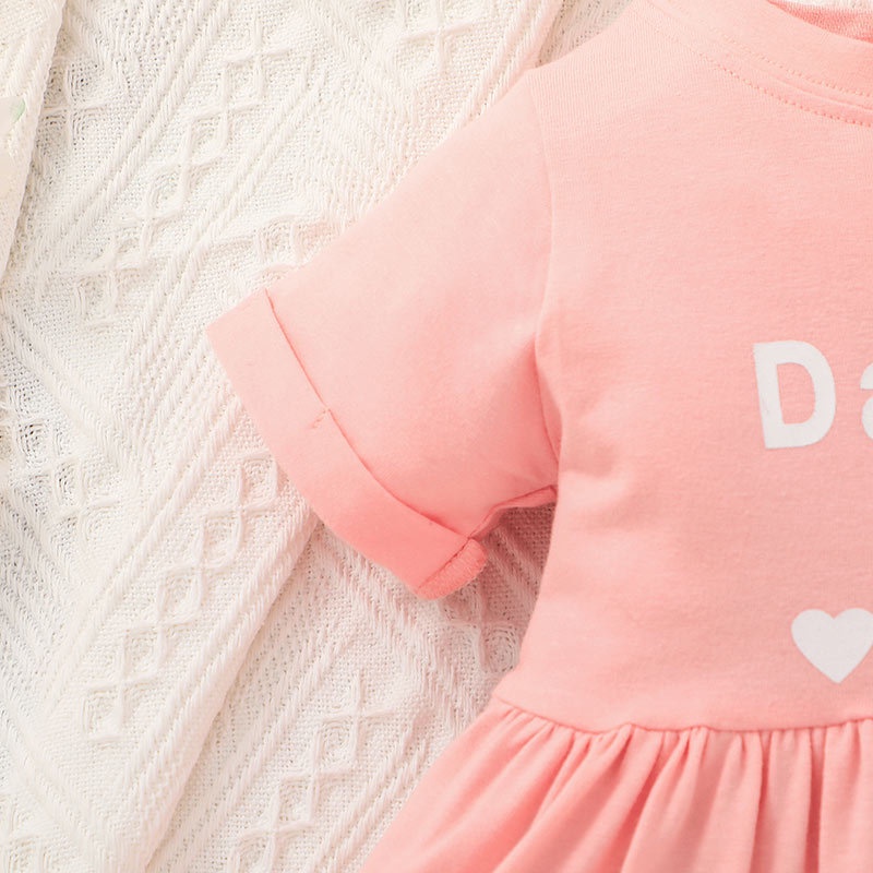 Đầm Công Chúa Tay Ngắn Bằng Vải Cotton Thời Trang Mùa Hè Dễ Thương Dành Cho Bé Gái Sơ Sinh 0-24 Tháng