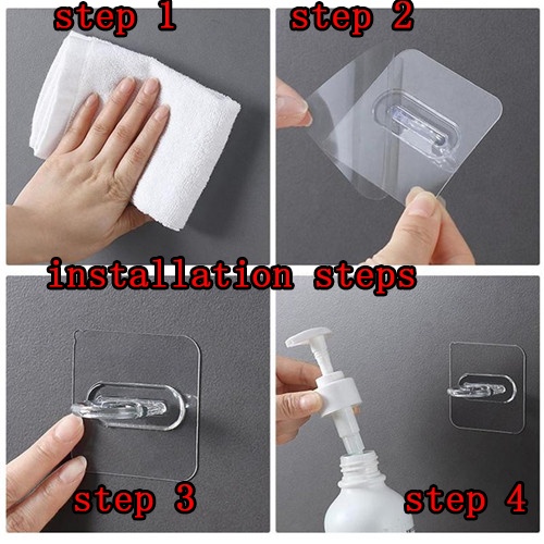 Móc treo đa năng trong suốt dính tường tiện lợi cho phòng bếp