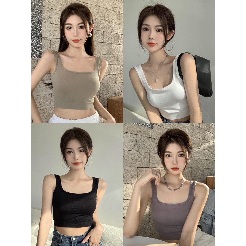Áo bra croptop nữ thun mềm dáng lửng có lót ngực BR23