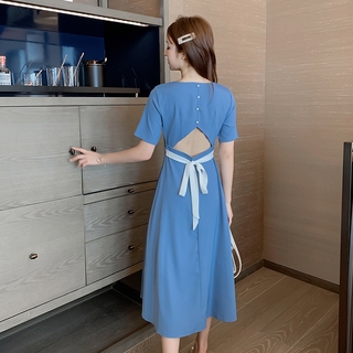 Đầm Cổ Vuông Hở Lưng Xinh Xắn Cổ Điển Dành Cho Nữ Váy