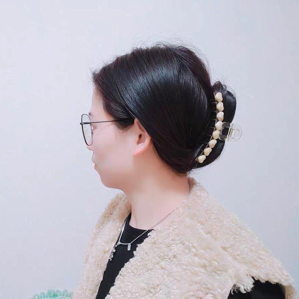 MOCHO Kẹp Tóc Càng Cua Bằng Acrylic Cỡ Lớn Phong Cách Vintage Hàn Quốc Cho Nữ Giá Đỡ