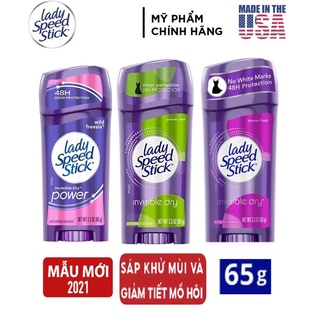 [USA] Lăn sáp khử mùi nữ Lady Speed Stick Powder Fresh 65g Invisible Dry Powder , Shower Fresh , Wild Freesia - Mỹ