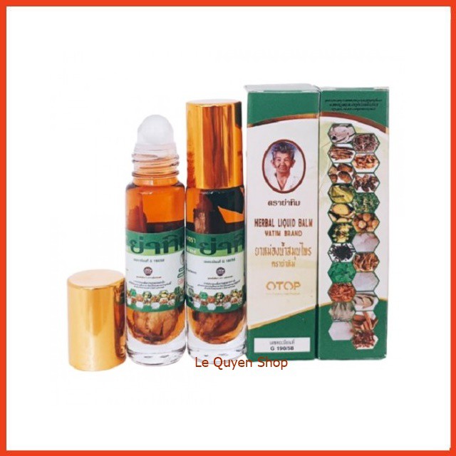 6 Chai Dầu lăn 22 Vị Thảo Dược Herbal Liqid Blam Yatim Brand Thái Lan 8ml