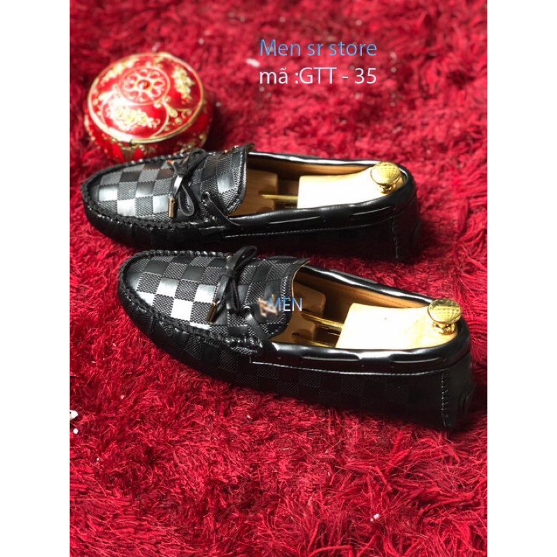 Giày lười nam LV đế bệt -Giầy nam giá rẻ mã GTT 35