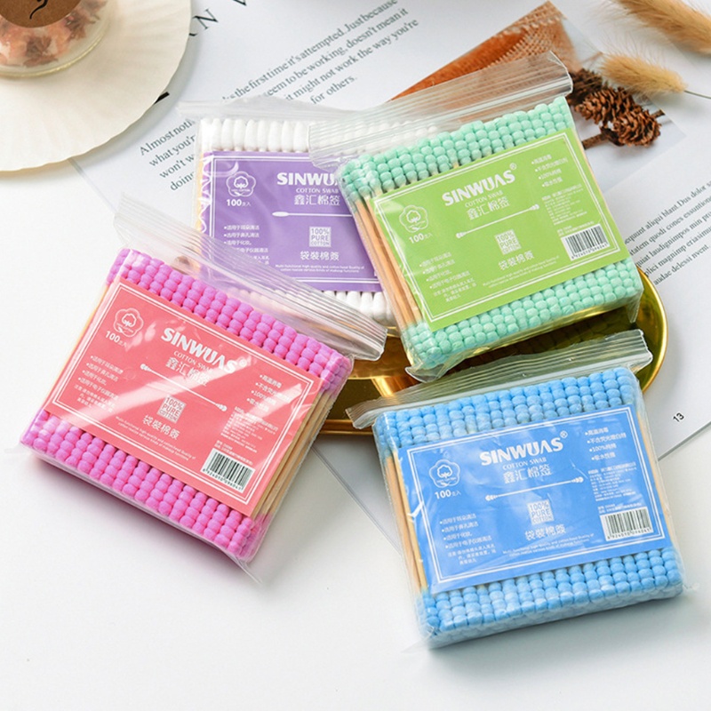 [Hàng mới về] Set 100 tăm bông hai đầu dùng vệ sinh tai thoải mái đa năng