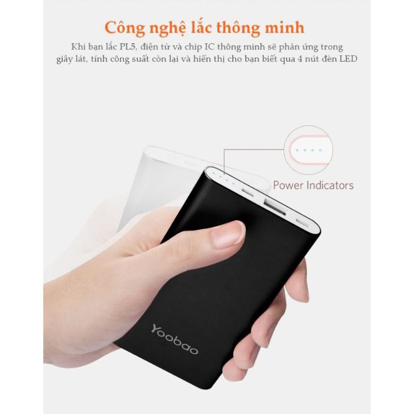 Sạc dự phòng Yoobao Polymer 5000mAh PL5 chính hãng