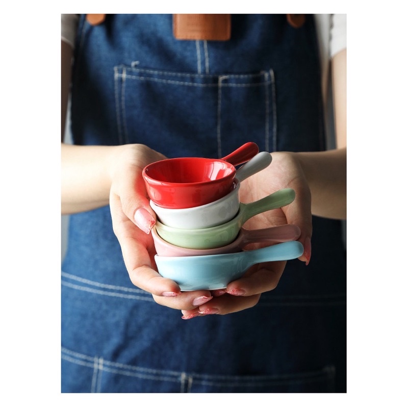 Chén chấm có tay cầm, bát đựng nước sốt gia vị decor, bát ăn dặm