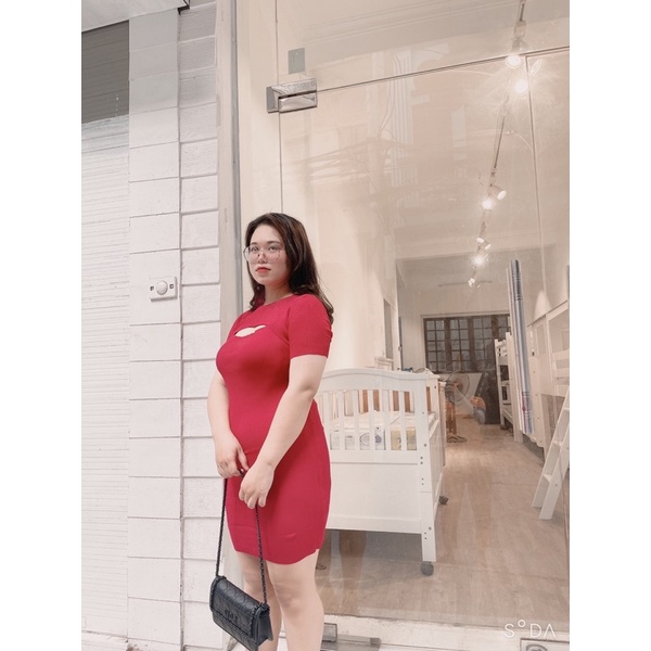 Váy body BIGSIZE cắt ngực thời trang 50-80kg