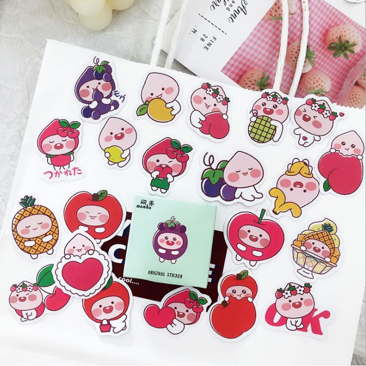 Bộ 45 Sticker bé hoa quả E108