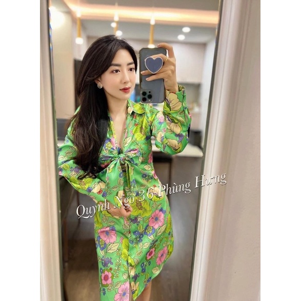 HOT HIT 2022 Váy satin Zara auth thắt nơ 2482/675