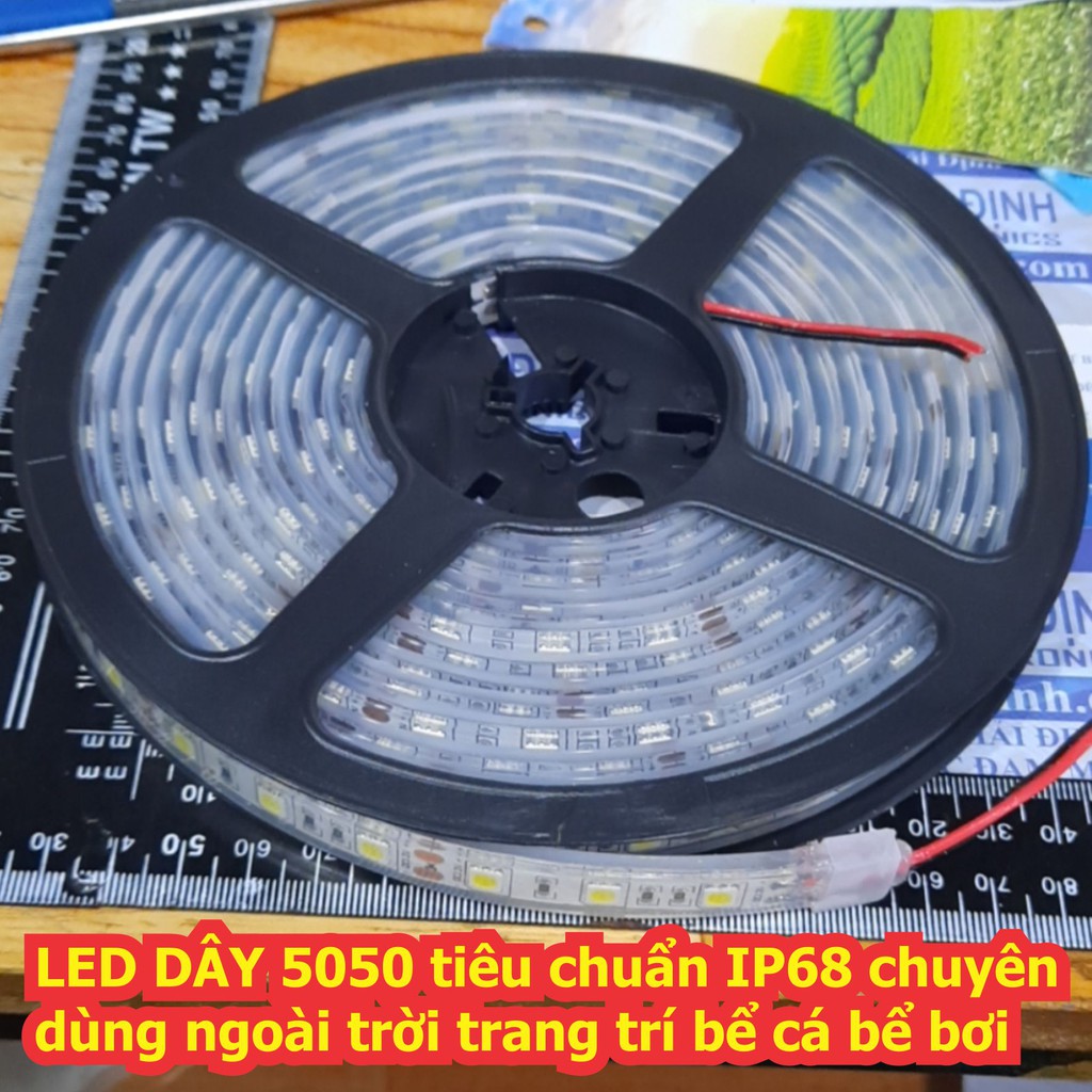 1 mét LED DÂY 5050 tiêu chuẩn IP68 chuyên dùng ngoài trời bể cá bể bơi màu trắng/vàng/7 màu kde2604